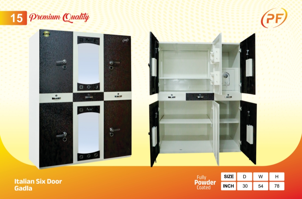 Front view of 6-door cupboard 